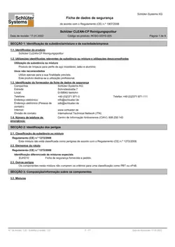 Schlüter-CLEAN-CP - Ficha de dados de segurança