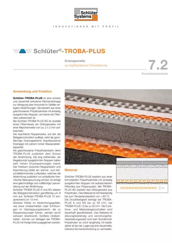 Schlüter-TROBA-PLUS | Produktdatenblatt 7.2