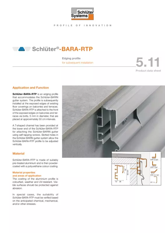 Schlüter-BARA-RTP | Product data sheet 5.11