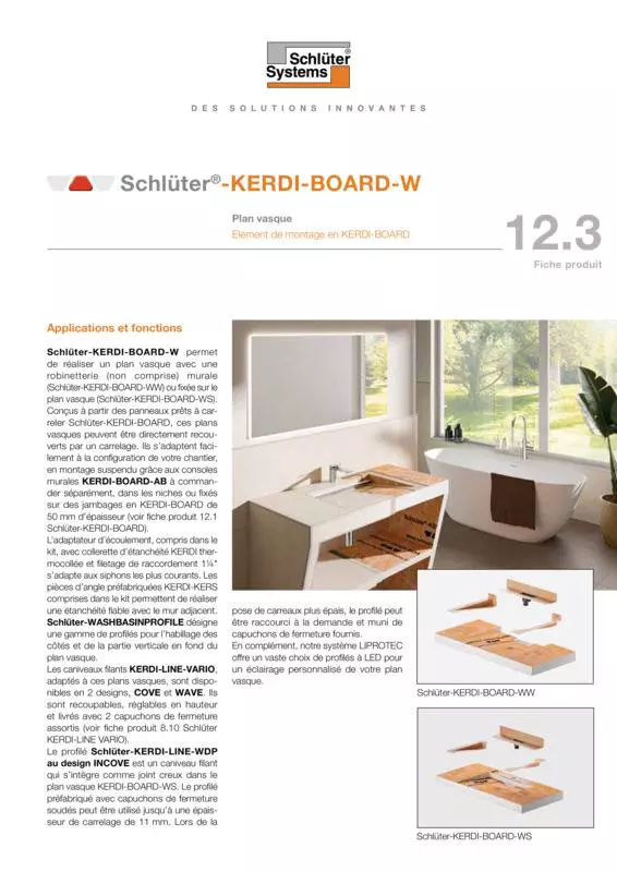Schlüter-KERDI-BOARD-W | Fiche produit 12.3