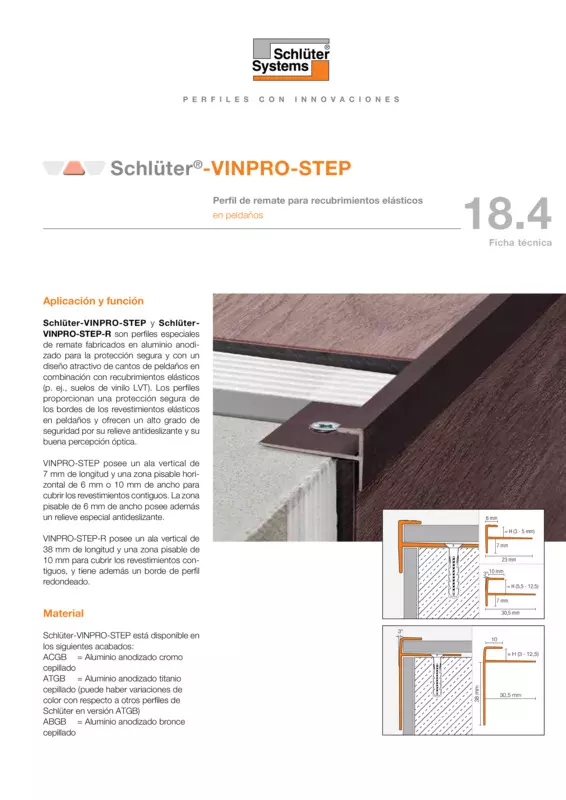 Schlüter-VINPRO-STEP | Ficha Técnica 18.4