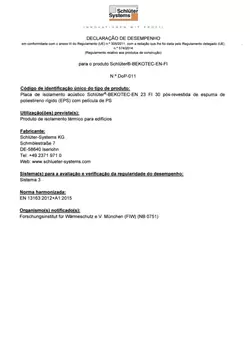 Schlüter-BEKOTEC-EN-FI DoP-011 – Declaração de Desempenho Schlüter-BEKOTEC-EN-FI DoP-011 – Declaração de Desempenho