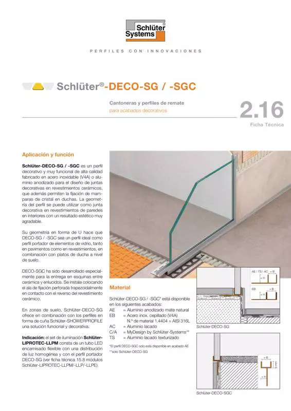 Schlüter-DECO-SG /-SGC | Ficha Técnica 2.16