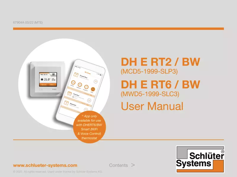Schlüter-DITRA-HEAT-E RT2/BW & RT6/BW - User Manual