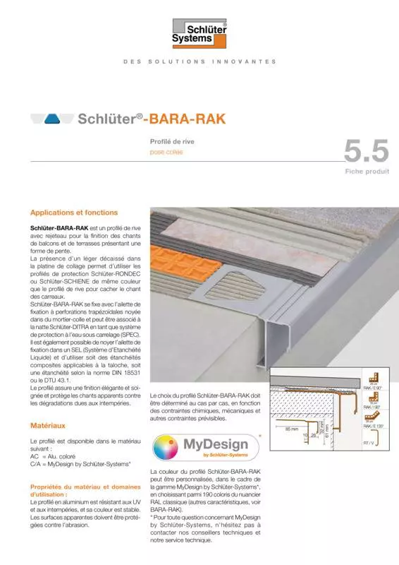 Schlüter-BARA-RAK | Fiche produit 5.5