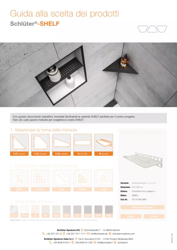 Schlüter-SHELF - Guida alla scelta dei prodotti