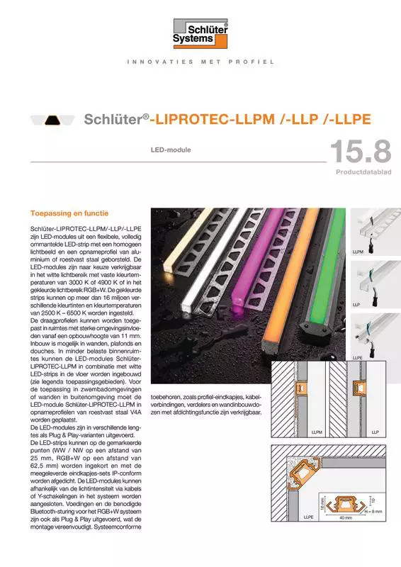 Schlüter-LIPROTEC-LLPM /-LLP /-LLPE | Productdatablad 15.8