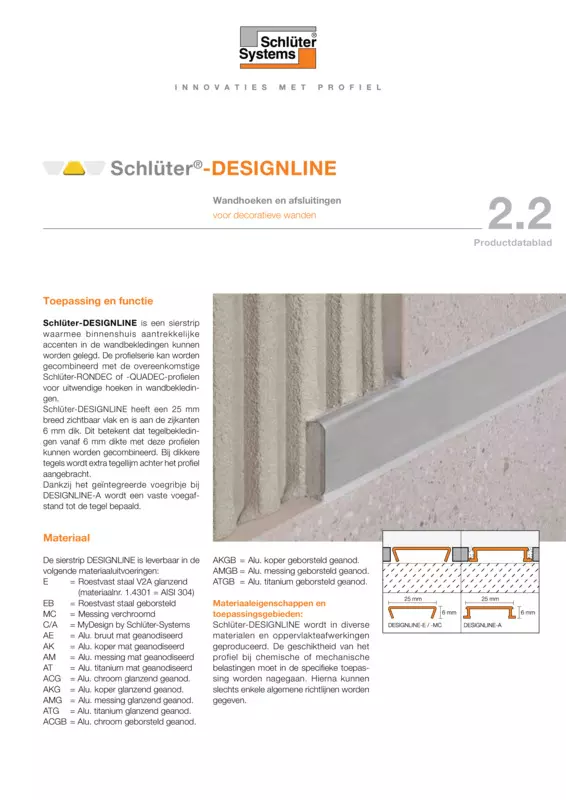 Schlüter-DESIGNLINE | Productdatablad 2.2