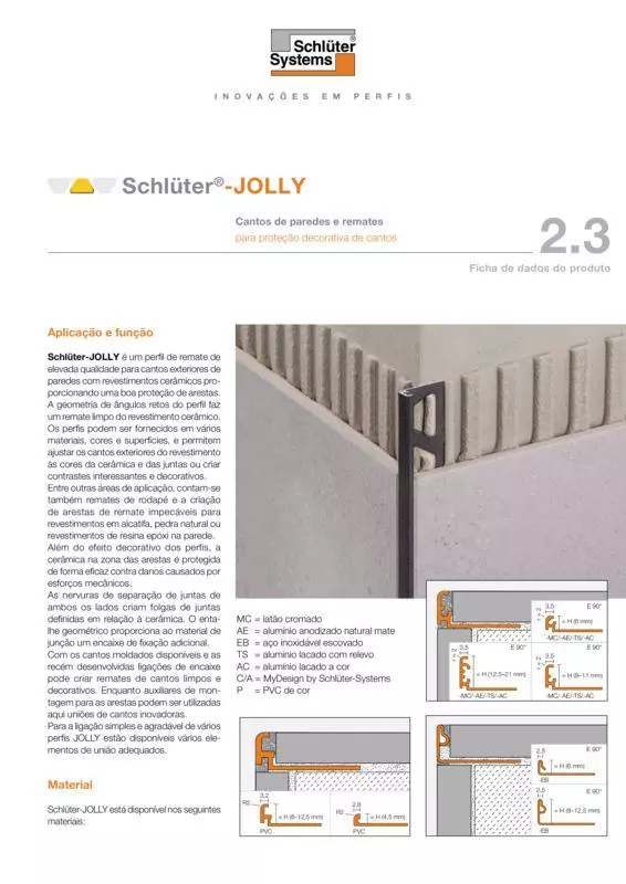 Schlüter-JOLLY | Ficha de dados do produto 2.3