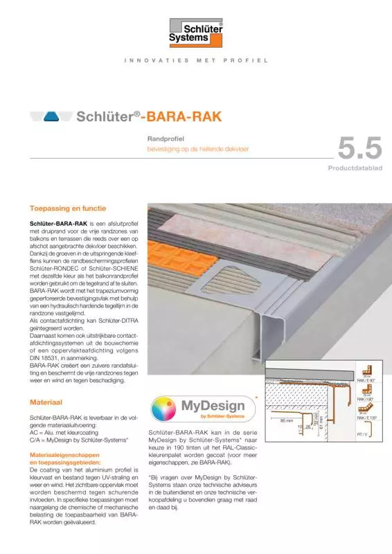 Schlüter-BARA-RAK | Productdatablad 5.5