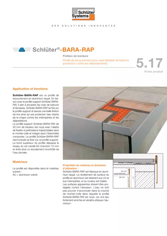 Schlüter-BARA-RAP | Fiche produit 5.17