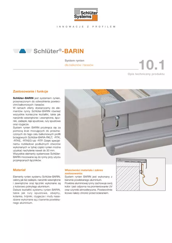 Schlüter-BARIN | Opis techniczny produktu 10.1