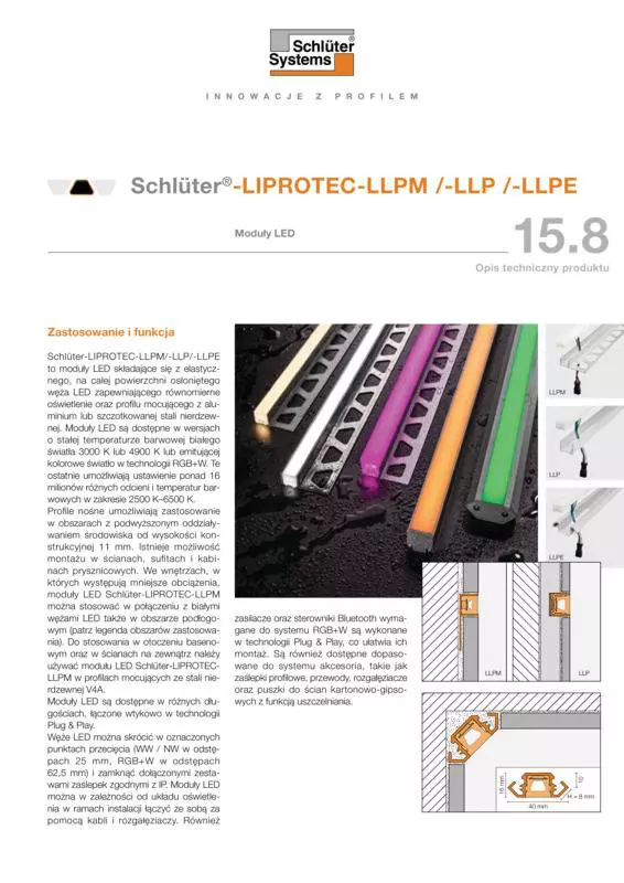 Schlüter-LIPROTEC-LLPM /-LLP /-LLPE | Opis techniczny produktu 15.8
