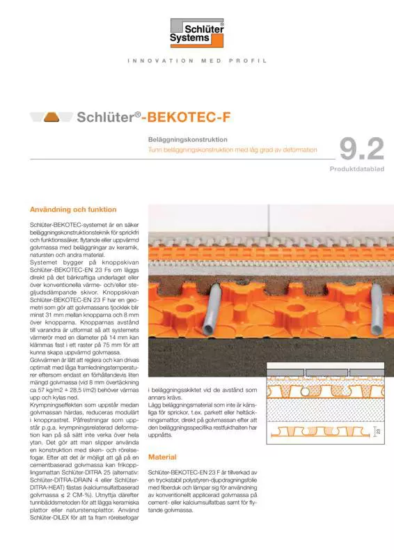 Schlüter-BEKOTEC-F | Produktdatablad 9.2