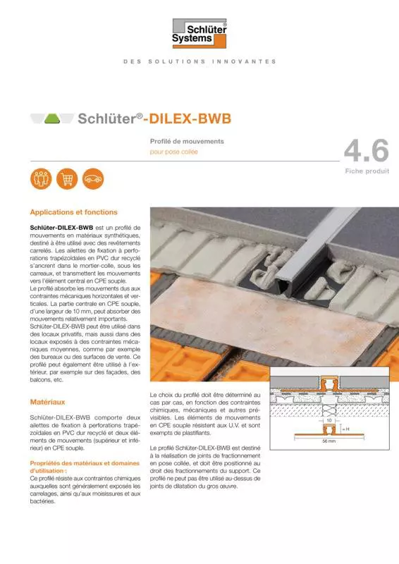 Schlüter-DILEX-BWB | Fiche produit 4.6