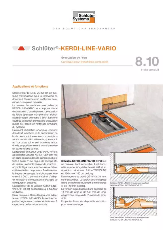 Schlüter-KERDI-LINE-VARIO | Fiche produit 8.10