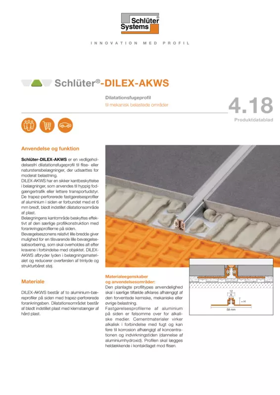Schlüter-DILEX-AKWS | Produktdatablad 4.18