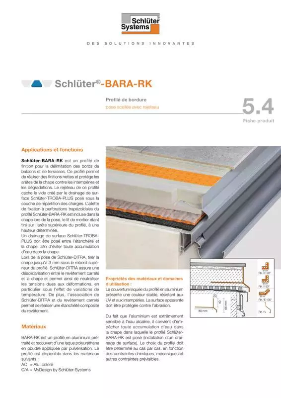 Schlüter-BARA-RK | Fiche produit 5.4