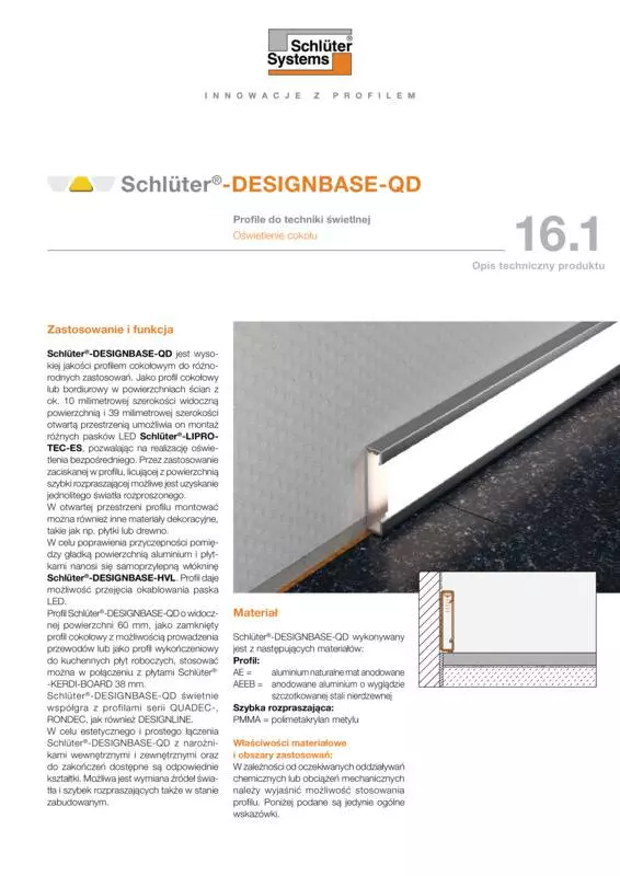 Schlüter-DESIGNBASE-QD | Opis techniczny produktu 16.1