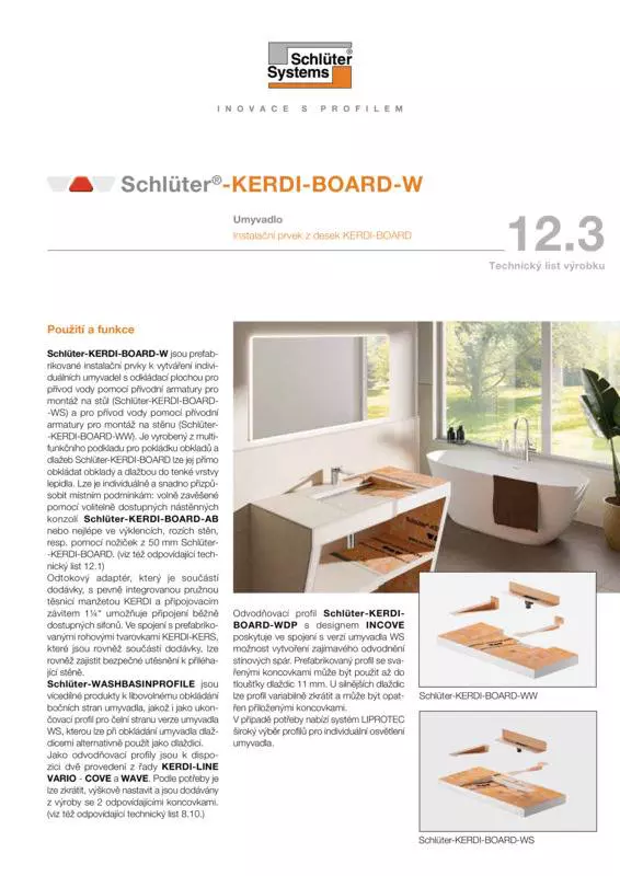 Schlüter-KERDI-BOARD-W | Technický list výrobku 12.3