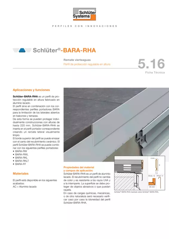 Schlüter-BARA-RHA | Ficha Técnica 5.16