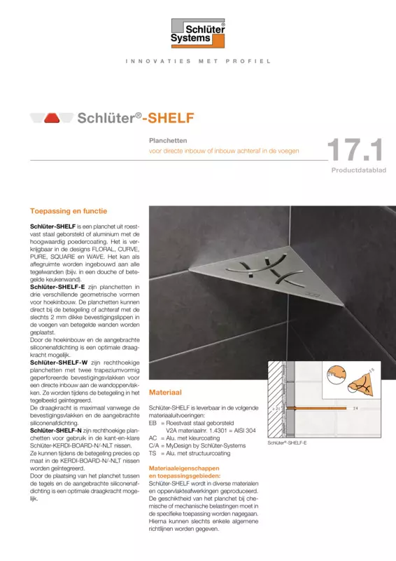 Schlüter-SHELF | Productdatablad 17.1