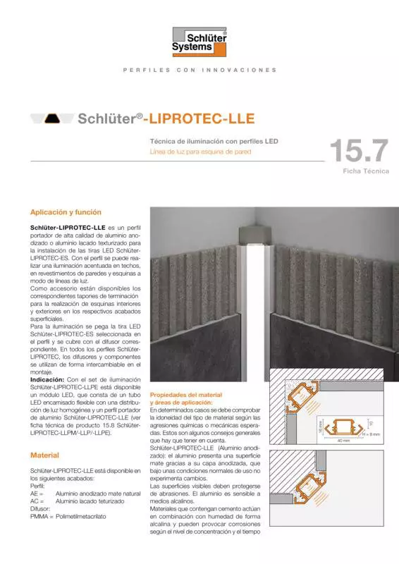 Schlüter-LIPROTEC-LLE | Ficha Técnica 15.7