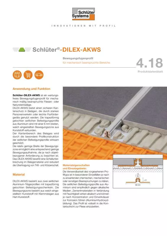 Schlüter-DILEX-AKWS | Produktdatenblatt 4.18