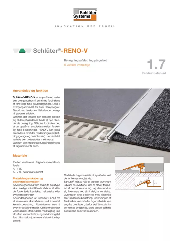Schlüter-RENO-V | Produktdatablad 1.7