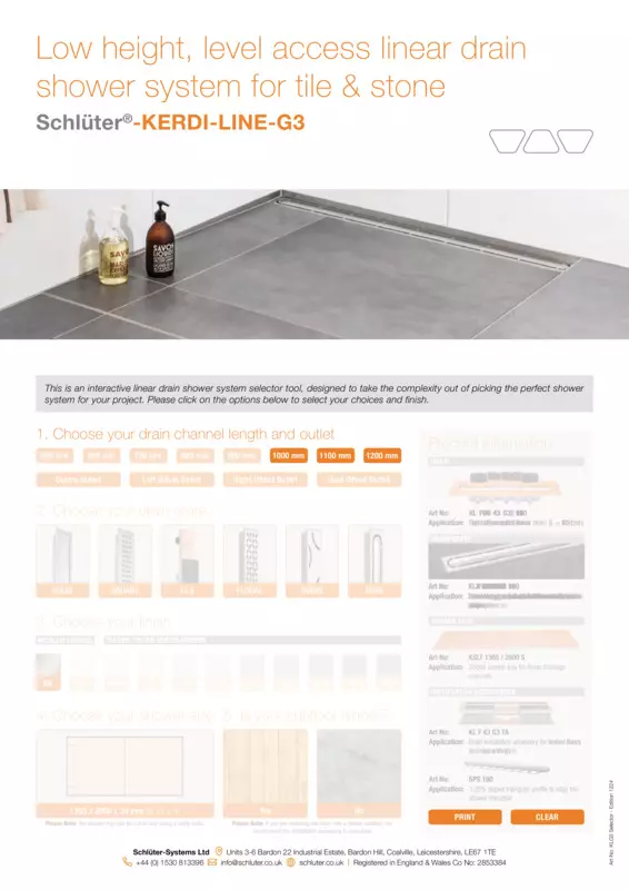 Schlüter-KERDI-LINE-G3 | Product Selection Tool
