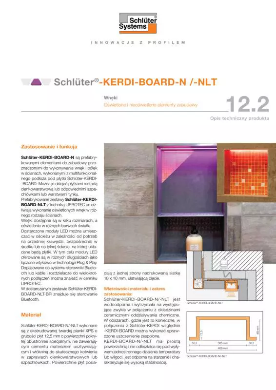 Schlüter-KERDI-BOARD-N /-NLT | Opis techniczny produktu 12.2
