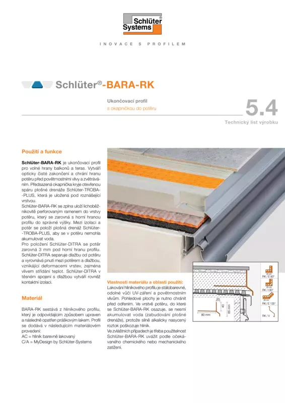 Schlüter-BARA-RK | Technický list výrobku 5.4