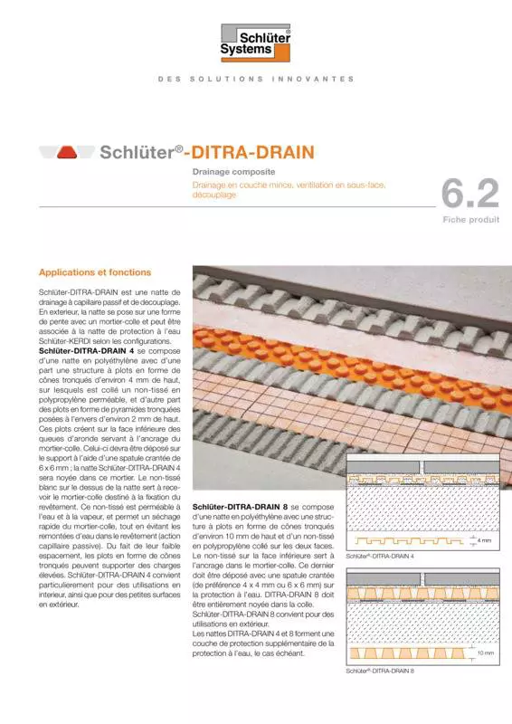 Schlüter-DITRA-DRAIN | Fiche produit 6.2