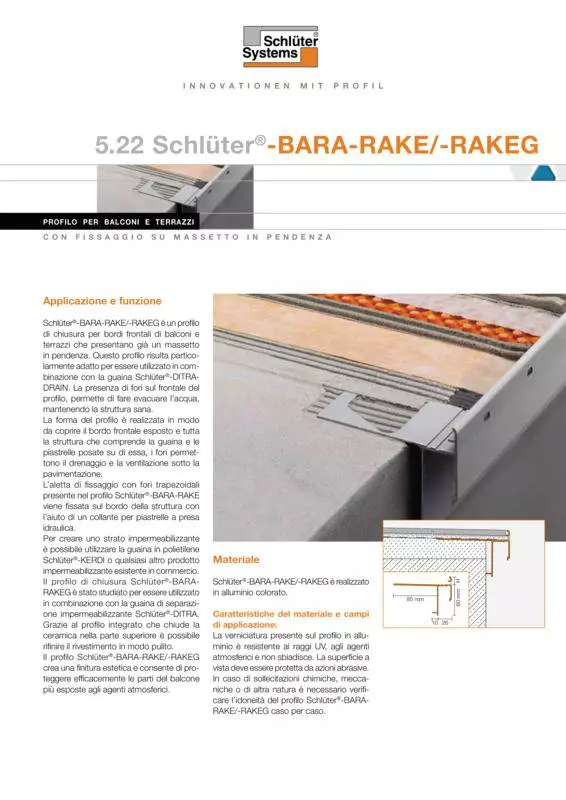 Schlüter-BARA-RAKE /-RAKEG | Scheda tecnica 5.22