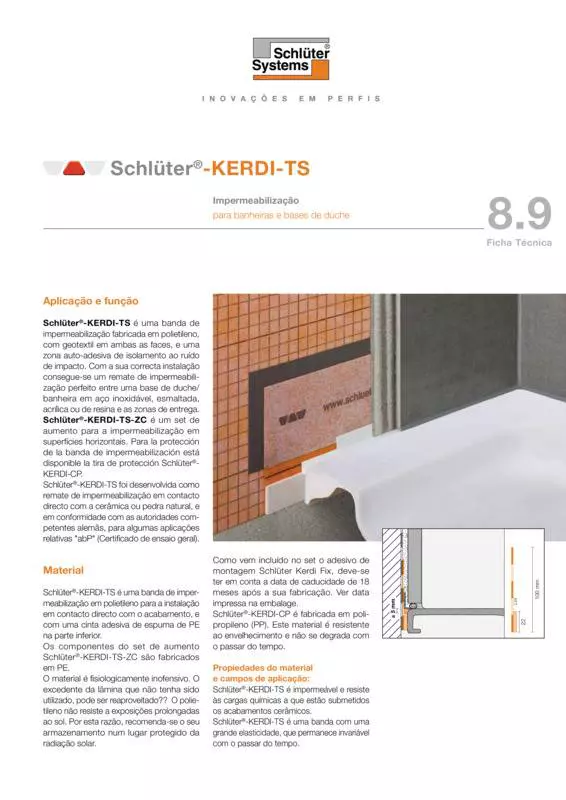 Schlüter-KERDI-TS | Ficha de dados do produto 8.9