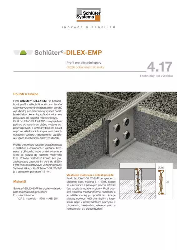 Schlüter-DILEX-EMP | Technický list výrobku 4.17