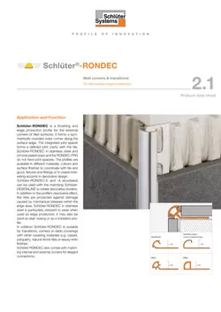Schlüter-RONDEC | Product data sheet 2.1