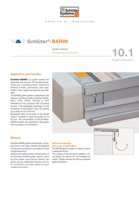 Schlüter-BARIN | Product data sheet 10.1