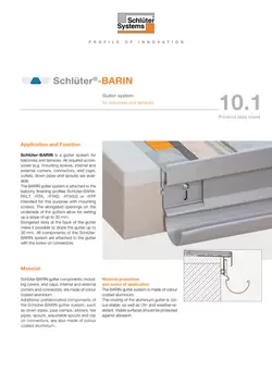 Schlüter-BARIN | Product data sheet 10.1