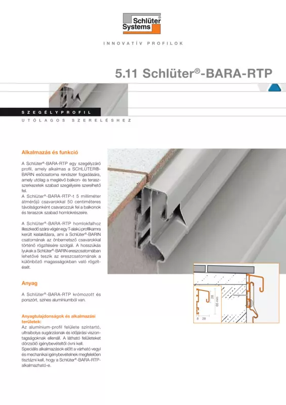 Schlüter-BARA-RTP | Termék adatlap 5.11