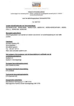 Schlüter-DITRA DoP-012 - Prestatieverklaring