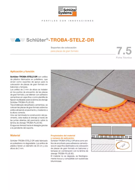 Schlüter-TROBA-STELZ-DR | Ficha Técnica 7.5