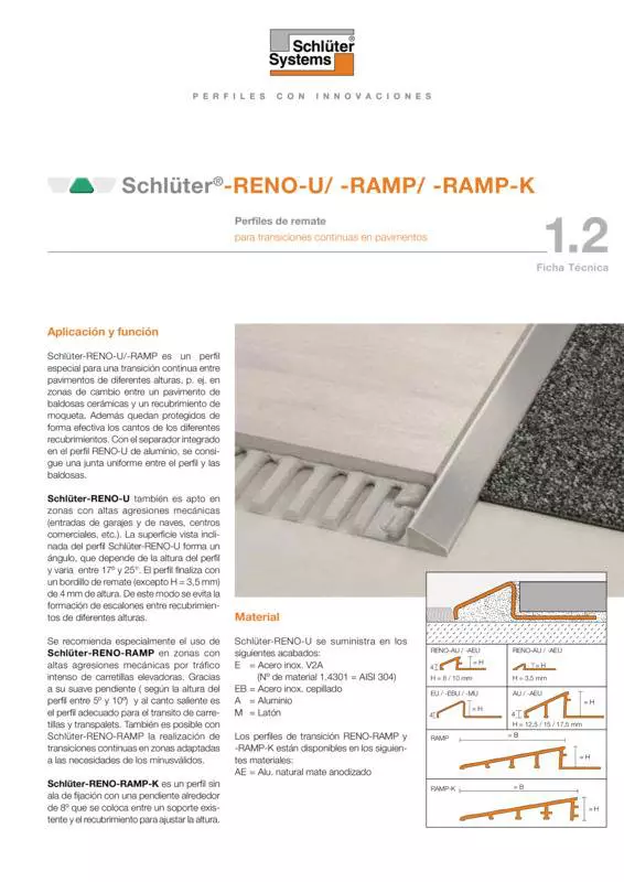 Schlüter-RENO-U /-RAMP /-RAMP-K | Ficha Técnica 1.2