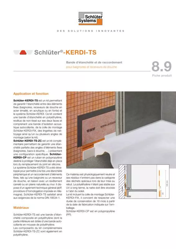 Schlüter-KERDI-TS | Fiche produit 8.9