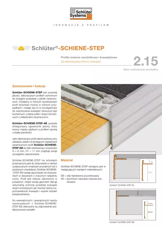 Schlüter-SCHIENE-STEP | Opis techniczny produktu 2.15