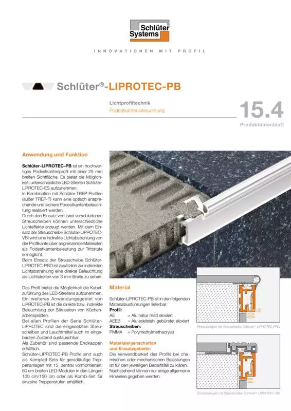 Schlüter-LIPROTEC-PB | Produktdatenblatt 15.4