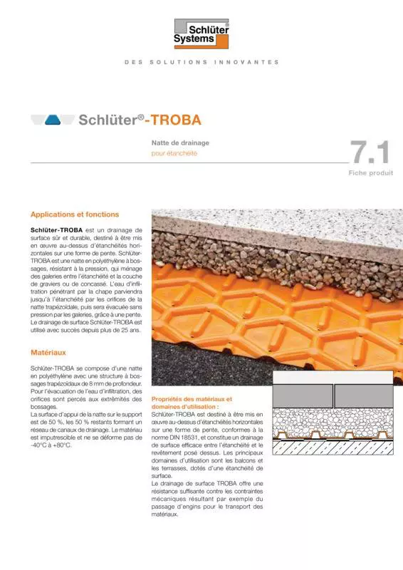 Schlüter-TROBA | Fiche produit 7.1