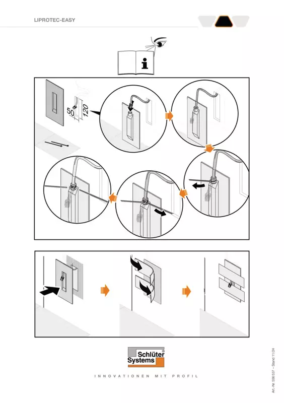 Schlüter-LIPROTEC-EASY - Prise pour paroi creuse | Notice de mise en oeuvre