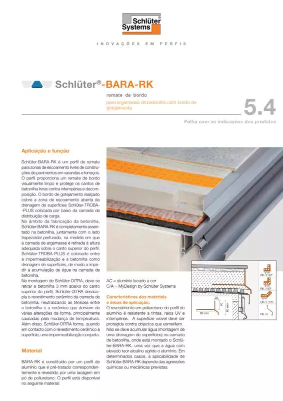 Schlüter-BARA-RK | Ficha de dados do produto 5.4