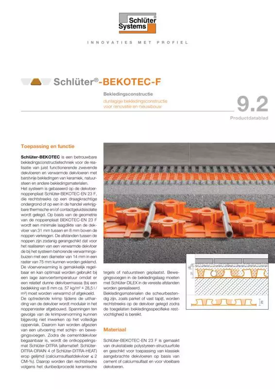 Schlüter-BEKOTEC-F | Productdatablad 9.2